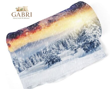 Fleecová fotodeka - Zasněžená krajina více rozměrů