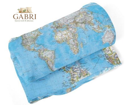  Fleecová fotodeka - Mapa světa více rozměrů 
