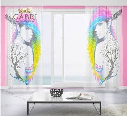 Záclony s 3D potiskem 2x150x250cm - Miss art