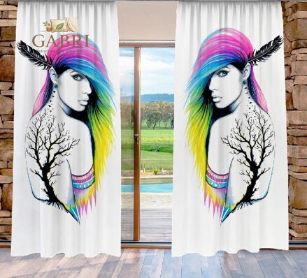 Zatemňovací závěsy tištěné black out 2x140x250cm - Miss-art