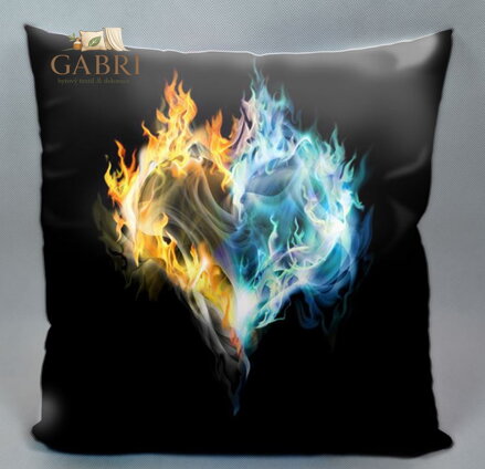 Fotopolštářek s efektem 3D - Ohnivé srdce 