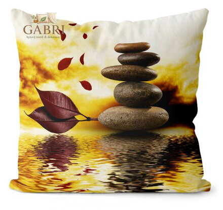 Fotopolštářek s efektem 3D - Kameny s červeným listím