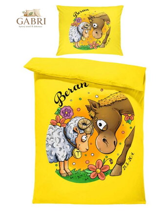 Povlečení z moderního materiálu Interlock fototisk 3D efekt - Koňská znamení Beran