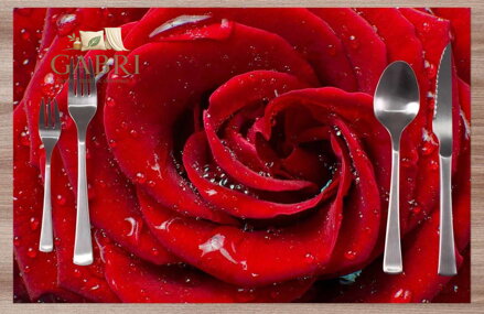 Prostírání na stůl - Červená růže