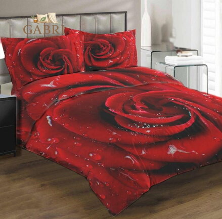 Povlečení z moderního materiálu Interlock fototisk 3D efekt - Růže