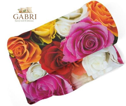  Fleecová fotodeka - Barevné růže více rozměrů 
