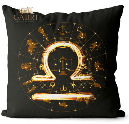 Polštářek se znamením zvěrokruhu 40x40cm - Symbol znamení Váhy (23.9. - 22.10.)