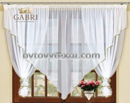 Voálová záclona kusová F12 400x150cm hnědá lemovka Skladem