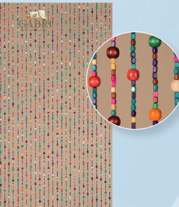 Dřevěný korálkový závěs do dveří 90x230cm - Colorful 2026