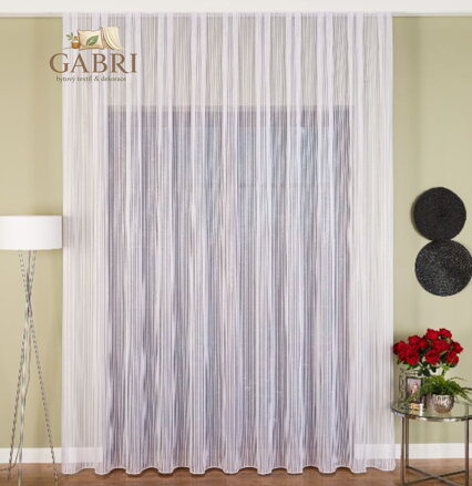 Metrážová záclona bílá  se stříbrným lurexem výška 300 s olůvkem Gabri-001876/002-2026