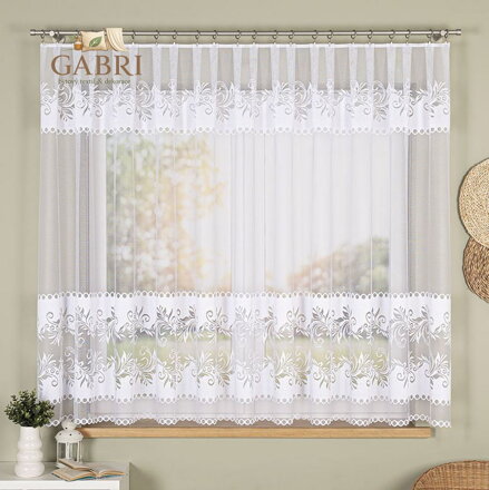 Metrážové záclony žakárové bílé s motivem Gabri-018074-2026
