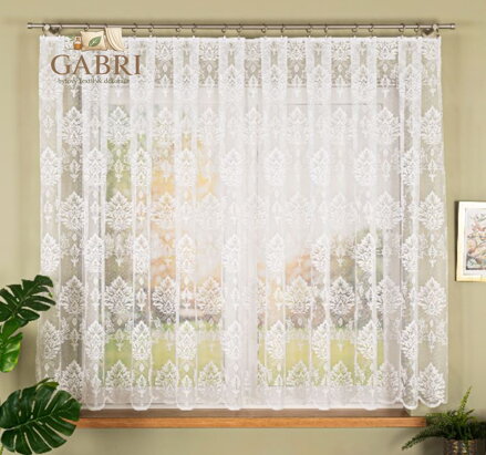 Metrážové záclony žakárové bílé se vzorem Gabri-022130-2026
