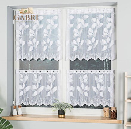 Metrážové záclony vitrážové bílé Gabri-023083-2026