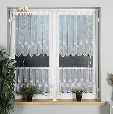 Metrážové záclony vitrážové bílé vyšívané Gabri-053801-2025