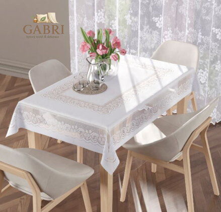 Ubrusy bílé žakárové se vzorem Gabri-115088