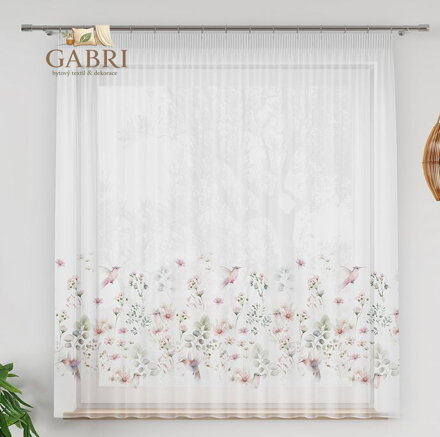 Metrážový tištěný voál výška 157cm Gabri-D00128/WOA/001/000157/1-2026 Výprodej