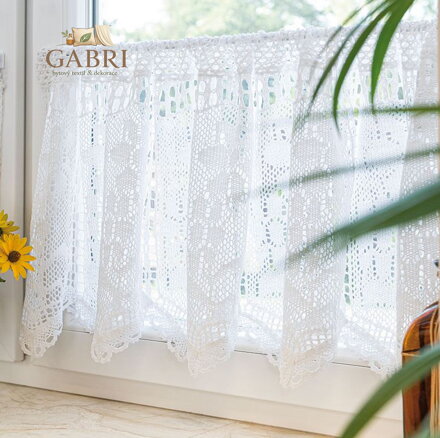 Metrážové záclony vitrážové bílé Gabri-913501-2026