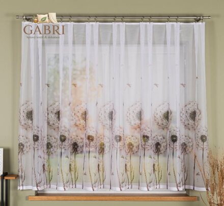 Metrážové záclony žakárové barevné se vzorem Gabri-D00307-2026  Pampelišky