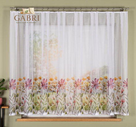 Metrážové záclony žakárové barevné se vzorem Gabri-D00308-2026 Louka