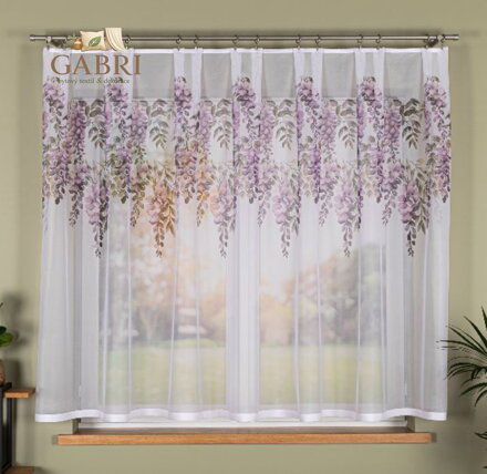 Metrážové záclony žakárové barevné se vzorem Gabri-D00309-2026 WISTERIA
