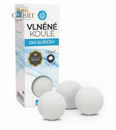 Přírodní vlněné koule do sušičky 3 ks