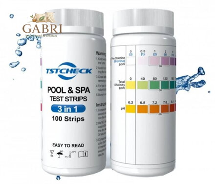 Papírkový tester bazénové vody 3v1 - 100 testů 