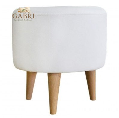 Taburet 3 nohy EKO kůže bílá - více barev na výběr