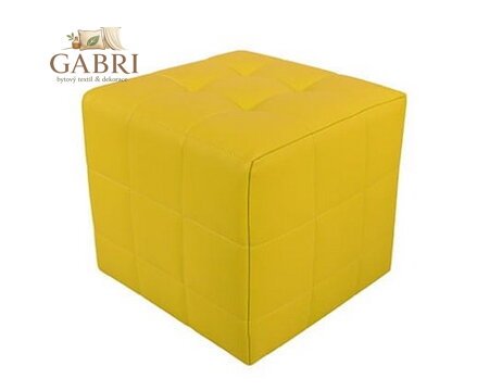  Taburet prošívaný EKO kůže žlutá - více barev na výběr