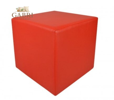  Taburet kostka EKO kůže červená - více barev na výběr