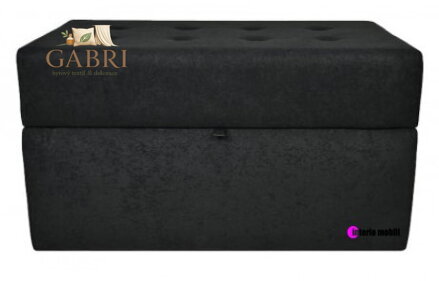 Taburet s úložným prostorem 75x40x42cm tkanina Suedine černá 24 - více barev