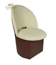  Taburet s opěradlem Krasnal EKO kůže  ecru + hnědá