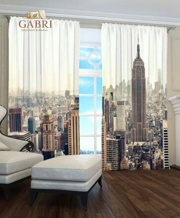 Exkluzivní zatemňovací závěsy Black out s potiskem 2x145x250cm - S80179