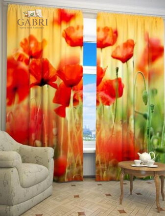 Exkluzivní zatemňovací závěsy Black out s potiskem 2x145x250cm - S2351