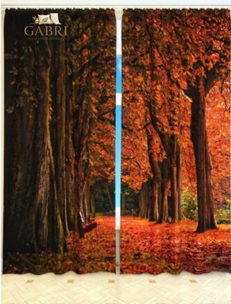 Exkluzivní zatemňovací závěsy Black out s potiskem 2x145x250cm - S7543