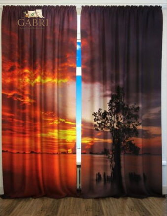 Exkluzivní zatemňovací závěsy Black out s potiskem 2x145x250cm - S8288