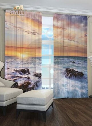 Exkluzivní zatemňovací závěsy Black out s potiskem 2x145x250cm - S9220