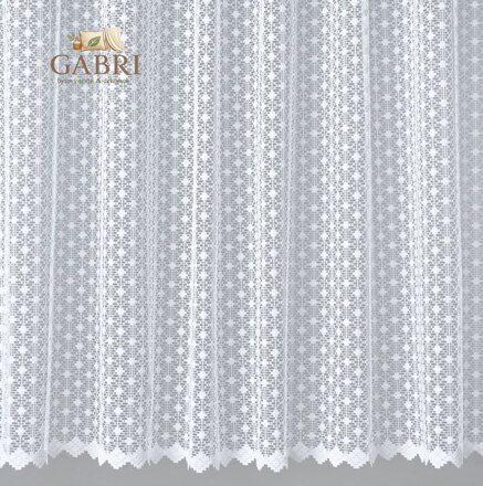 Žakárová záclona bílá v metráži se vzorem - A3459 ( více rozměrů )