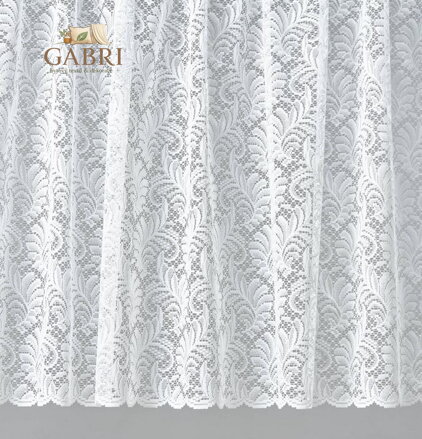 Žakárová záclona bílá v metráži se vzorem - A3574 ( více rozměrů )