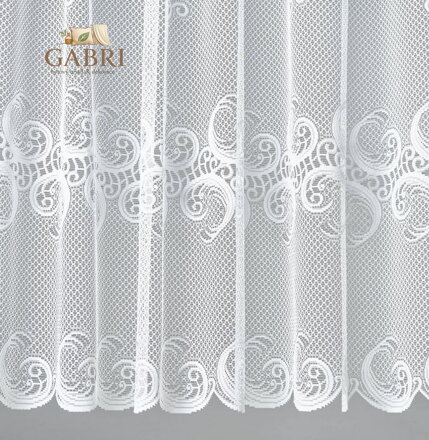 Žakárová záclona bílá v metráži se vzorem - A3689 ( více rozměrů )