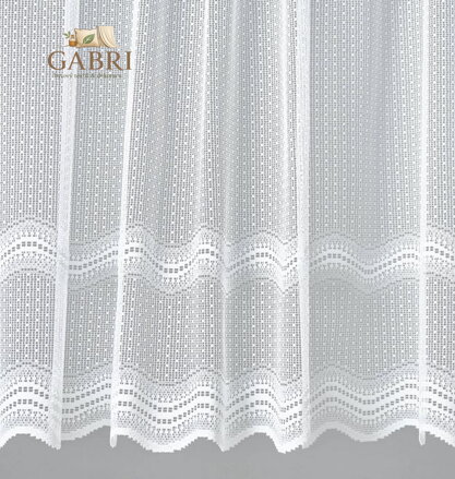 Žakárová záclona bílá v metráži se vzorem - A3812 ( více rozměrů )