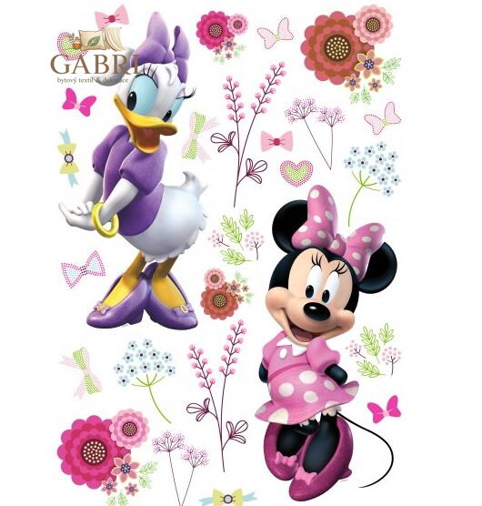  Samolepící dekorace na zeď 42,5x65cm Minnie a Daisy v květinách - DK 1736-2025