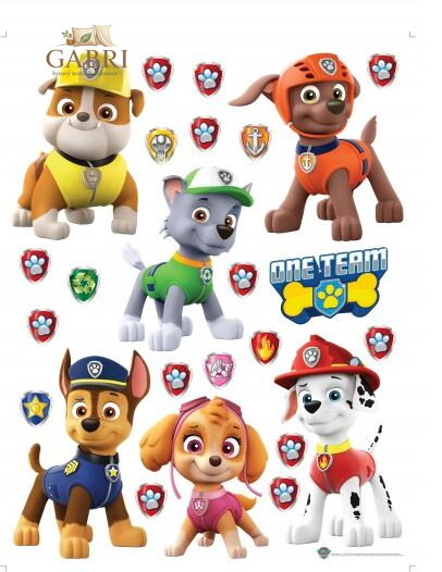  Samolepící dekorace na zeď 65x85cm Tlapková patrola jediný tým - DK 2324-2025