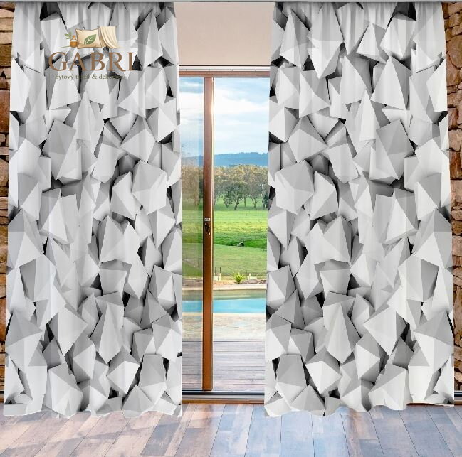 Závěsy dekorační tištěné 2x140x250cm - Octahedron