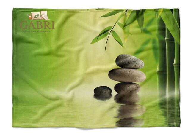 Fleecová fotodeka - Bambus s kameny více rozměrů