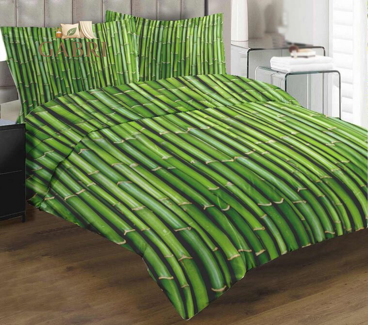 Povlečení z moderního materiálu Interlock fototisk 3D efekt - Bambus