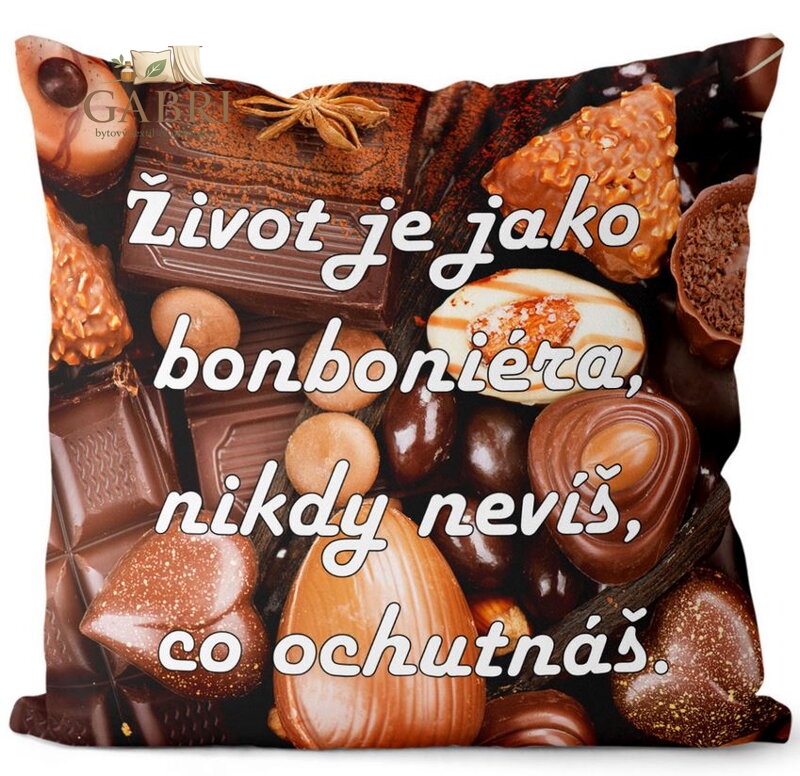  Fotopolštářek s citáty - Život je jako bonboniéra