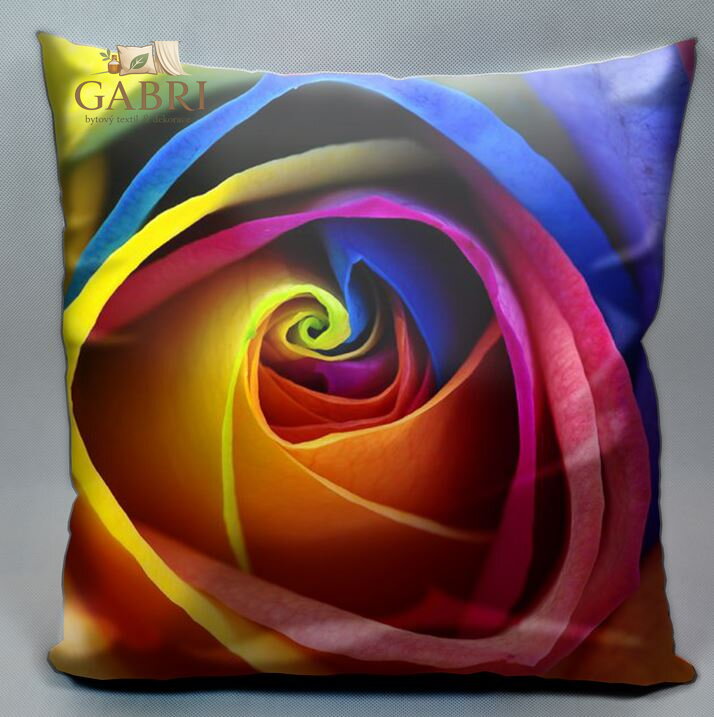 Fotopolštářek s efektem 3D - Duhová růže 