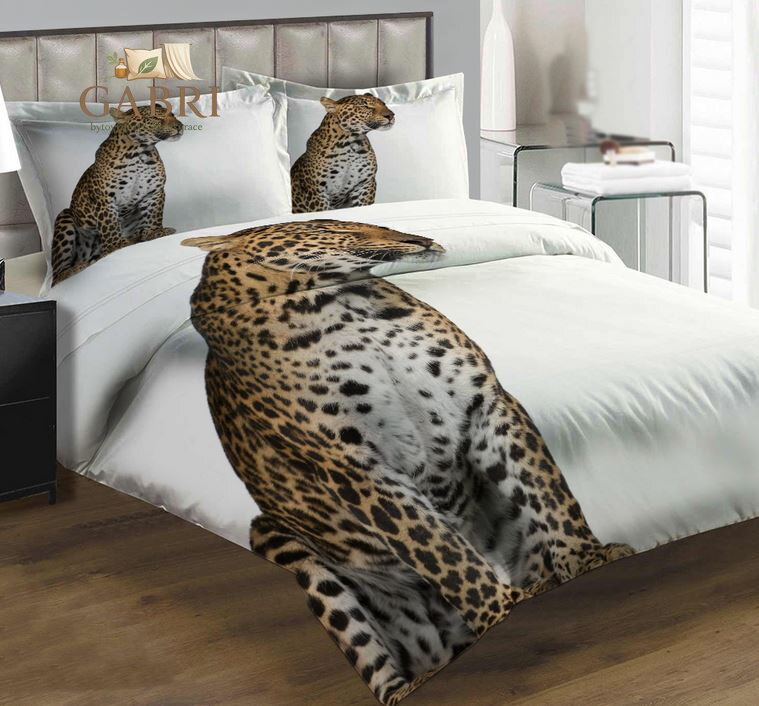 Povlečení z moderního materiálu Interlock fototisk 3D efekt - Sedící gepard