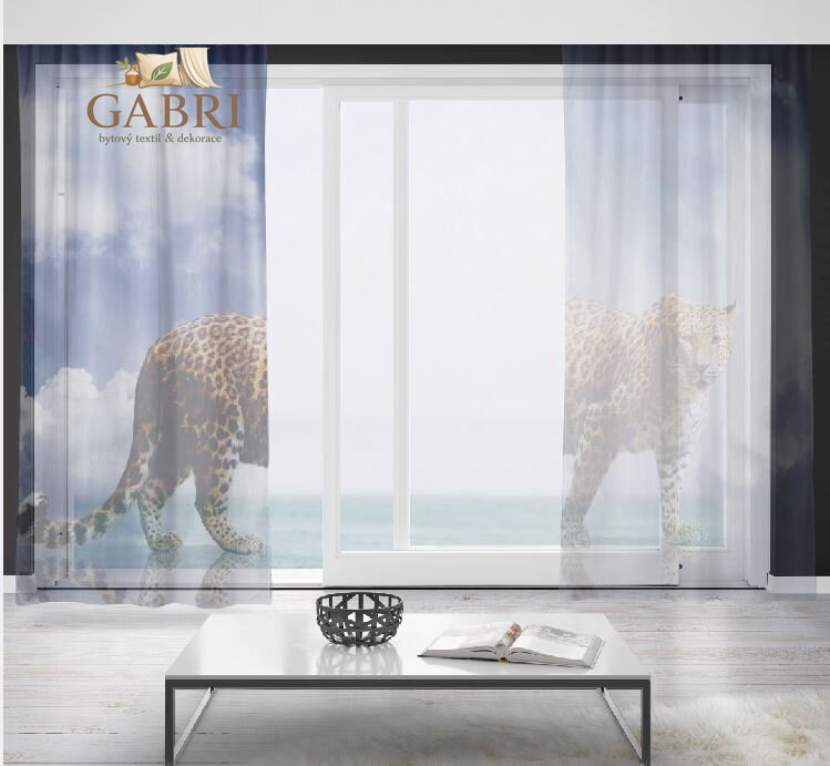 Záclony s 3D potiskem 2x150x250cm - Gepard