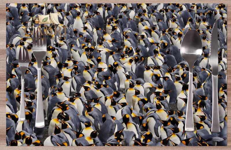 Prostírání na stůl - Hejno tučňáků